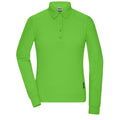 Polo Ladies Workwear-maniche lunghe verde / XS - personalizzabile con logo