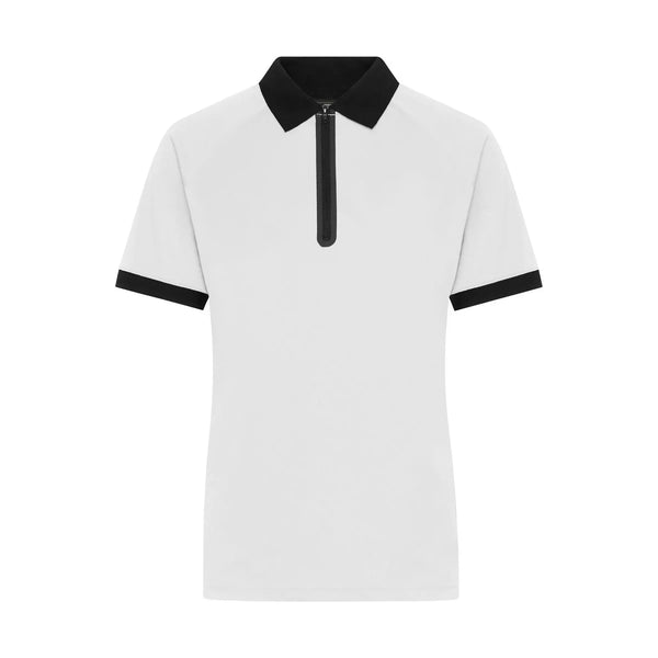 Polo Ladies Zip bianco / XS - personalizzabile con logo