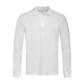 Polo Long Sleeve bianco / S - personalizzabile con logo