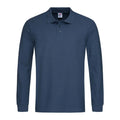 Polo Long Sleeve blu / S - personalizzabile con logo