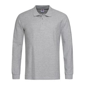 Polo Long Sleeve grigio / S - personalizzabile con logo