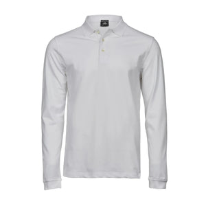 Polo Luxury Stretch Long Sleeve bianco / S - personalizzabile con logo