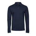 Polo Luxury Stretch Long Sleeve blu / S - personalizzabile con logo