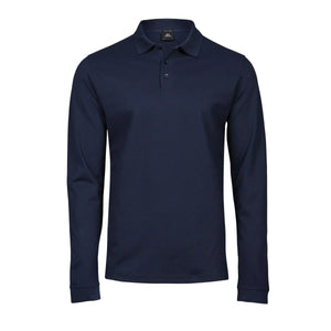 Polo Luxury Stretch Long Sleeve blu / S - personalizzabile con logo