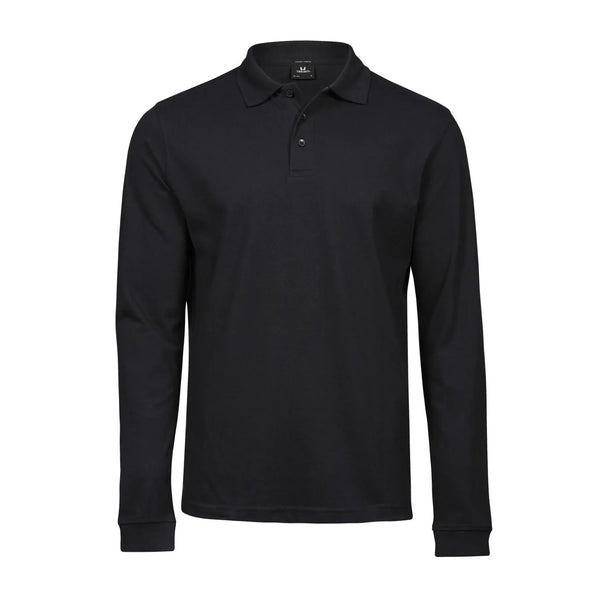 Polo Luxury Stretch Long Sleeve nero / S - personalizzabile con logo