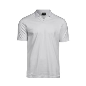 Polo Luxury Stretch V-Neck bianco / S - personalizzabile con logo
