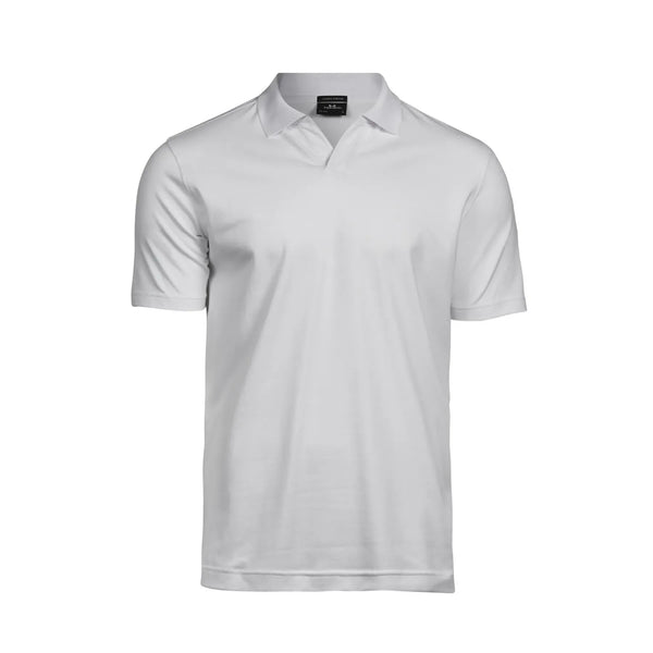 Polo Luxury Stretch V-Neck bianco / S - personalizzabile con logo