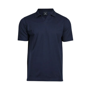 Polo Luxury Stretch V-Neck blu / S - personalizzabile con logo