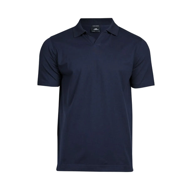 Polo Luxury Stretch V-Neck blu / S - personalizzabile con logo