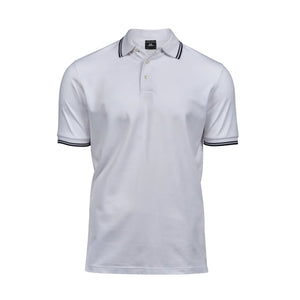 Polo Luxury Stripe Stretch bianco / S - personalizzabile con logo