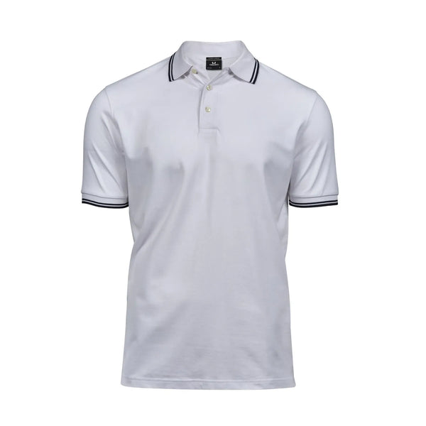 Polo Luxury Stripe Stretch bianco / S - personalizzabile con logo