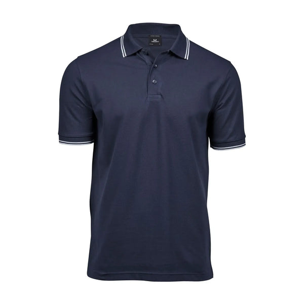 Polo Luxury Stripe Stretch blu / S - personalizzabile con logo