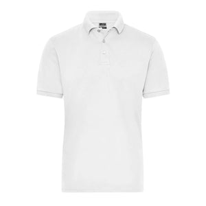 Polo Mens Bio Stretch- Work - Solid bianco / XS - personalizzabile con logo