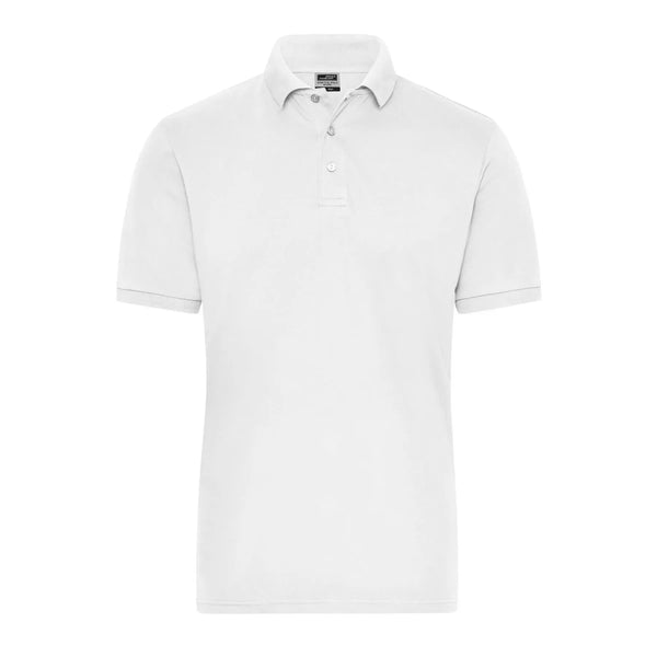 Polo Mens Bio Stretch- Work - Solid bianco / XS - personalizzabile con logo