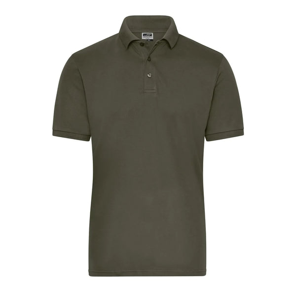 Polo Mens Bio Stretch- Work - Solid olive / XS - personalizzabile con logo