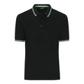 Polo Mens black/white/lime-green / S - personalizzabile con logo