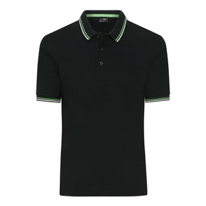 Polo Mens black/white/lime-green / S - personalizzabile con logo