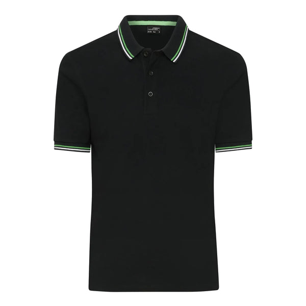 Polo Mens black/white/lime-green / S - personalizzabile con logo
