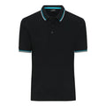 Polo Mens black/white/turquoise / S - personalizzabile con logo