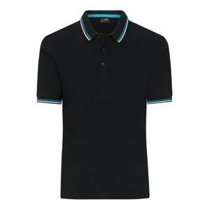 Polo Mens black/white/turquoise / S - personalizzabile con logo