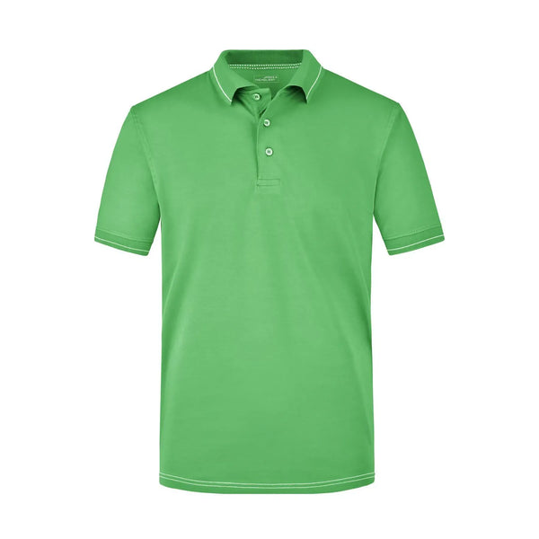 Polo Mens Elastic lime-green/white / S - personalizzabile con logo