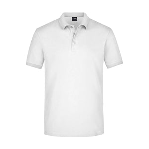 Polo Mens Elastic Piqué bianco / S - personalizzabile con logo