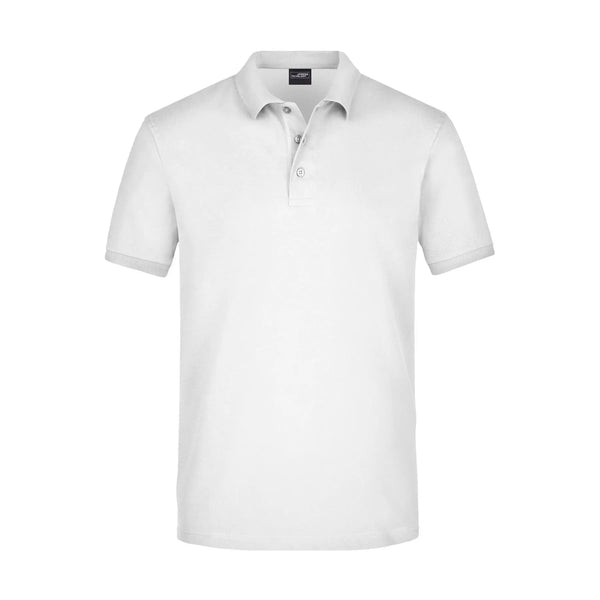 Polo Mens Elastic Piqué bianco / S - personalizzabile con logo