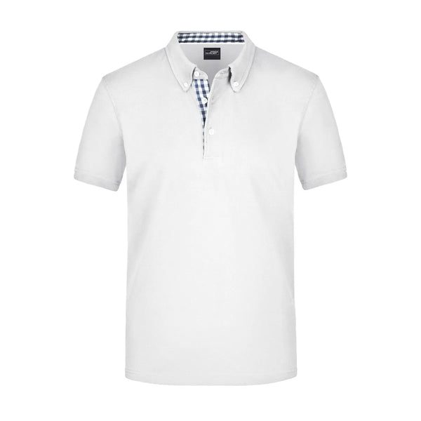 Polo Mens Plain bianco / S - personalizzabile con logo