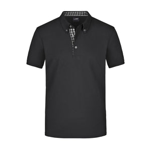 Polo Mens Plain nero / S - personalizzabile con logo