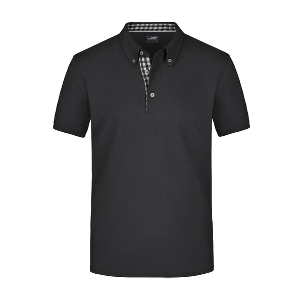 Polo Mens Plain nero / S - personalizzabile con logo