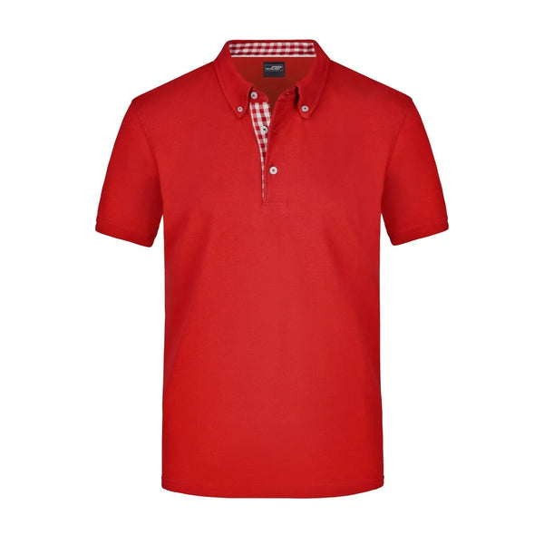 Polo Mens Plain rosso / S - personalizzabile con logo