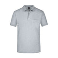 Polo Mens Pocket grey-heather / S - personalizzabile con logo