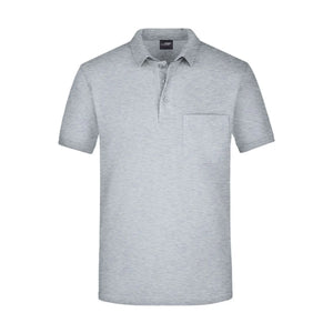 Polo Mens Pocket grey-heather / S - personalizzabile con logo