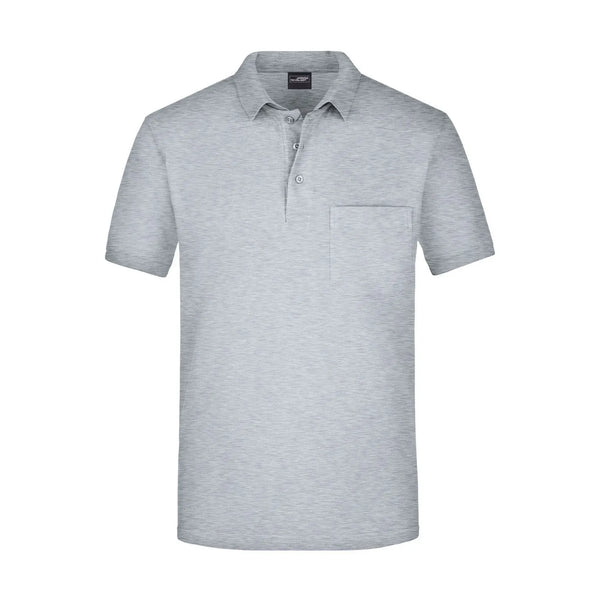 Polo Mens Pocket grey-heather / S - personalizzabile con logo