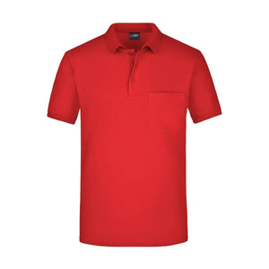 Polo Mens Pocket rosso / S - personalizzabile con logo