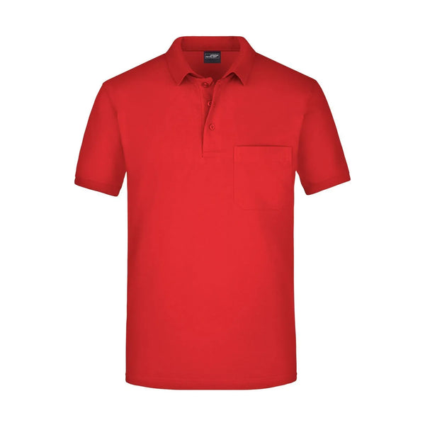Polo Mens Pocket rosso / S - personalizzabile con logo
