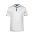 Polo Mens Stripe bianco / S - personalizzabile con logo