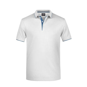Polo Mens Stripe bianco / S - personalizzabile con logo