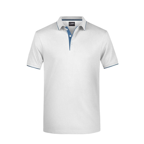 Polo Mens Stripe bianco / S - personalizzabile con logo