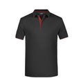Polo Mens Stripe black/red / S - personalizzabile con logo