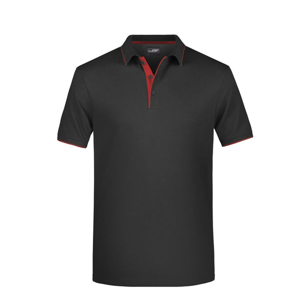 Polo Mens Stripe black/red / S - personalizzabile con logo