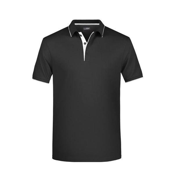 Polo Mens Stripe black/silver / S - personalizzabile con logo