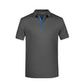 Polo Mens Stripe grigio / S - personalizzabile con logo