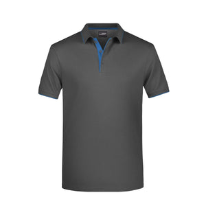 Polo Mens Stripe grigio / S - personalizzabile con logo