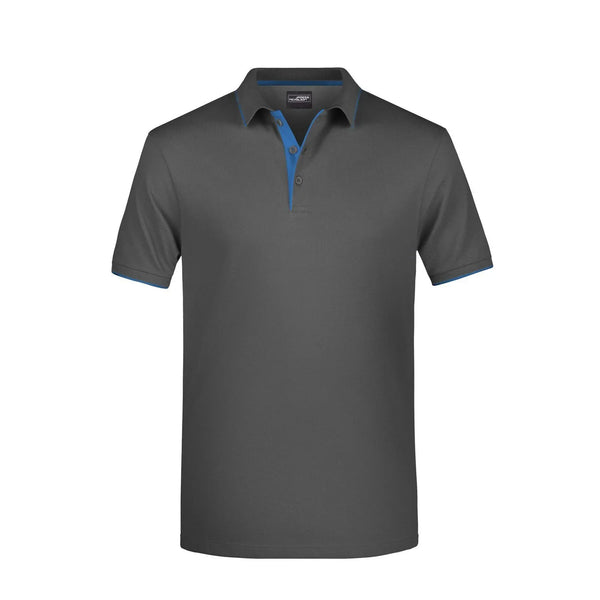 Polo Mens Stripe grigio / S - personalizzabile con logo