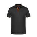 Polo Mens Stripe nero / S - personalizzabile con logo