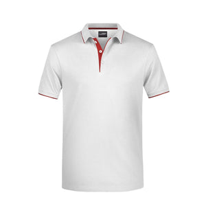 Polo Mens Stripe white/red / S - personalizzabile con logo