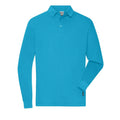 Polo Mens Workwear-maniche lunghe azzurro / XS - personalizzabile con logo