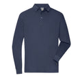 Polo Mens Workwear-maniche lunghe blu / XS - personalizzabile con logo