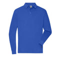 Polo Mens Workwear-maniche lunghe royal / XS - personalizzabile con logo